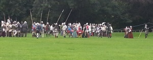 Several Garrison members mustering for the battle at Caldicot Castle.