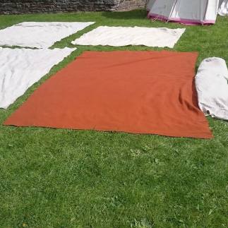 Medieval bedding drying in the sun